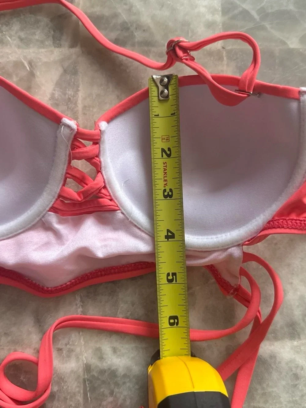 Women’s Strappy Coral Bikini Set - Push-Up Top & Bottom